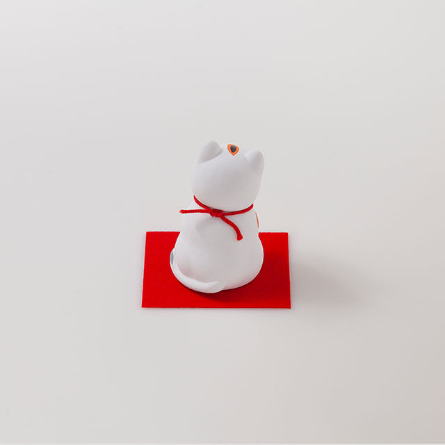 京陶人形 おこしやす猫(毛せん付き)