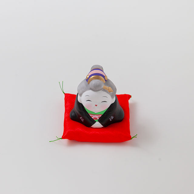 ほほえみ土鈴 お福 座布団付