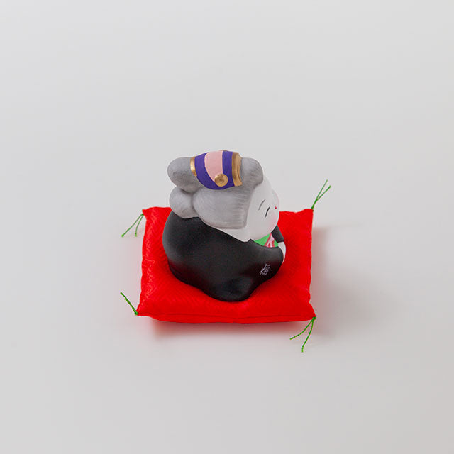 ほほえみ土鈴 お福 座布団付