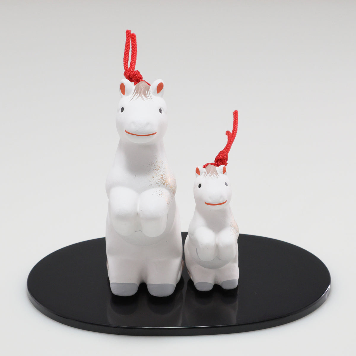 （土鈴）元気親子 午 小判台｜京都 和モダン 干支置物