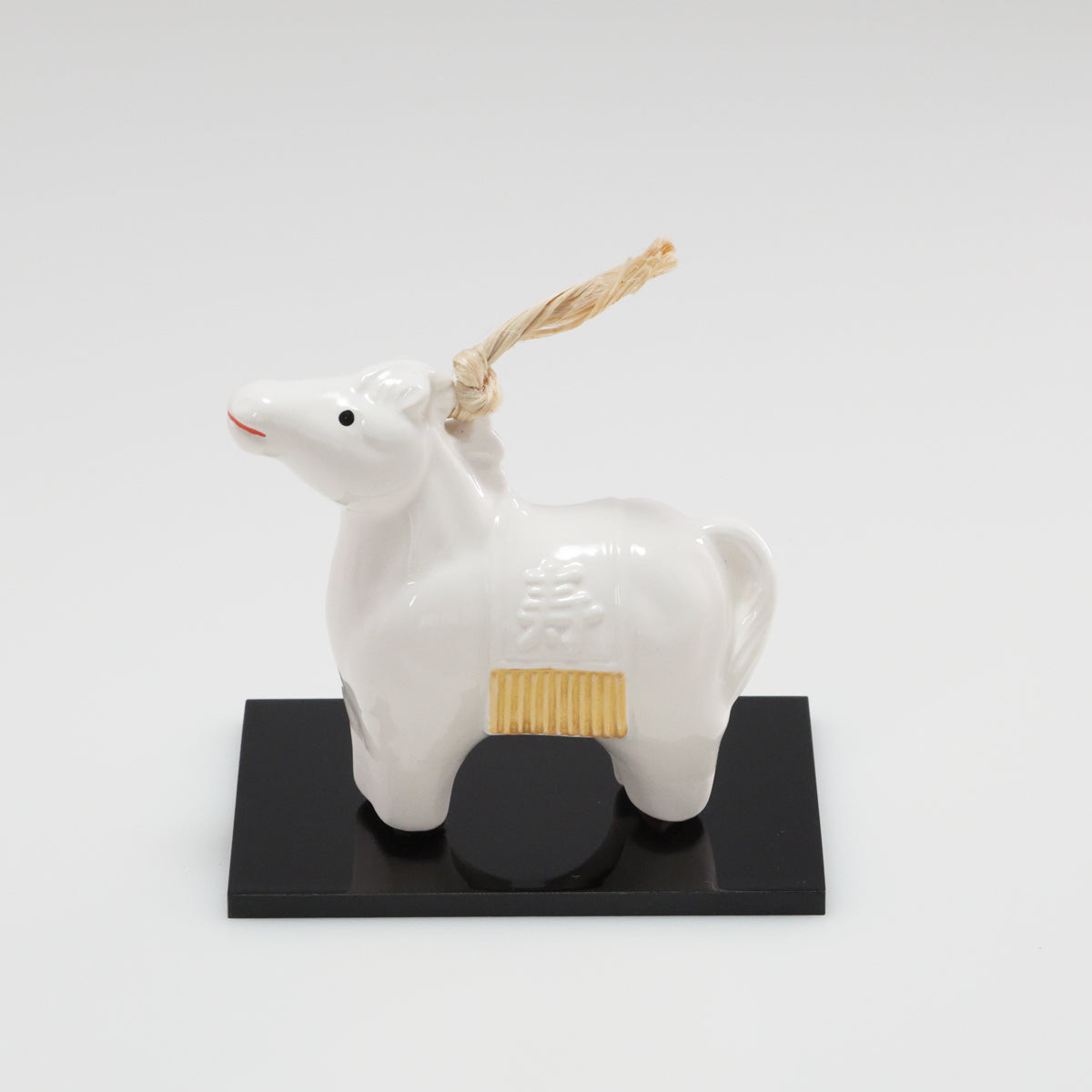 （京焼土鈴）うん 午 | 京都 和モダン 干支置物 白 寿