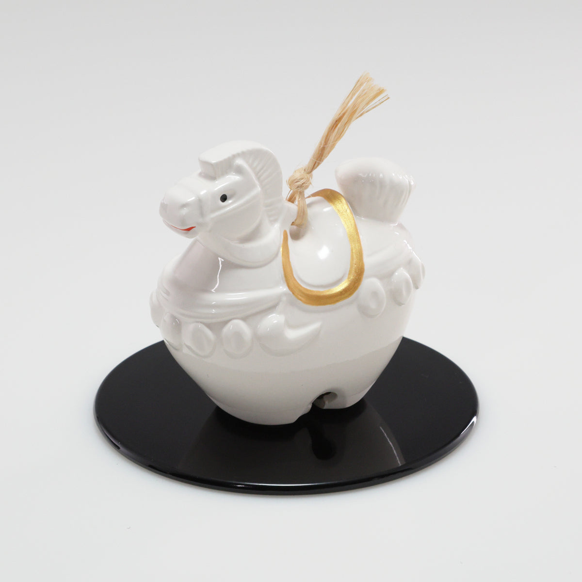 （京焼土鈴）厄除け午 | 京都 和モダン 干支置物 白 茶