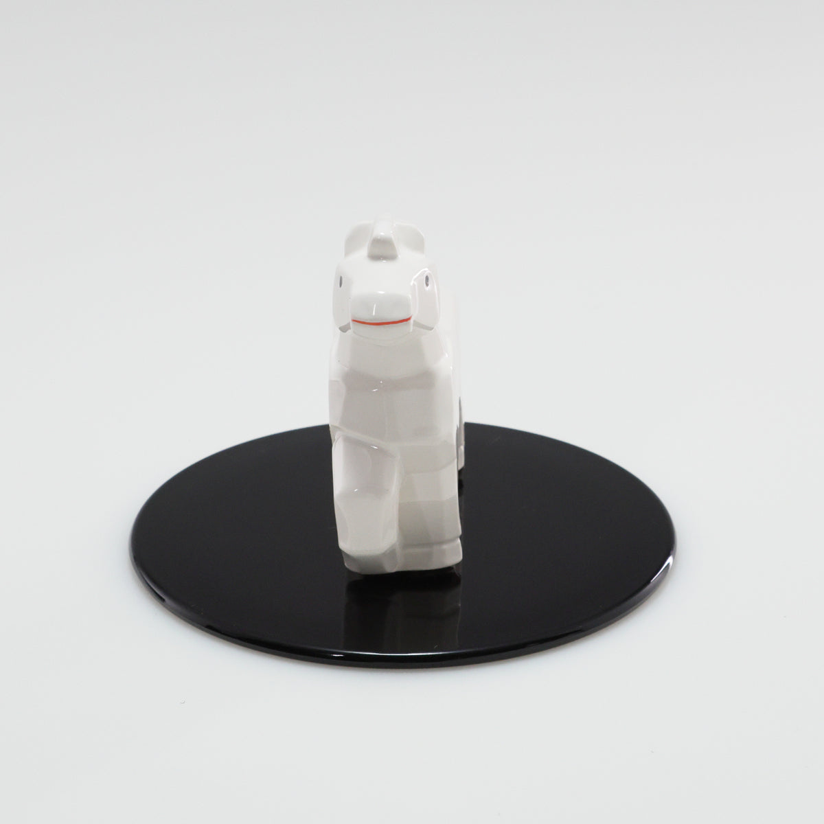 （京焼）木彫進馬 | 京都 和モダン 干支置物 白 茶