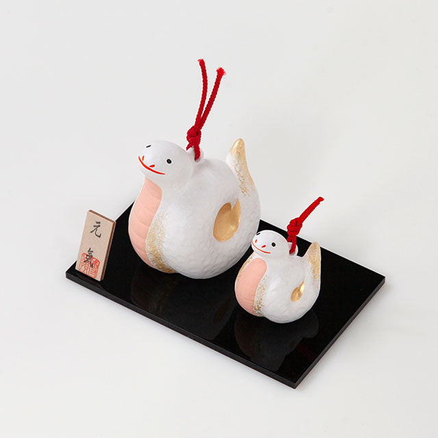 京陶人形 土鈴 元気親子 巳 干支