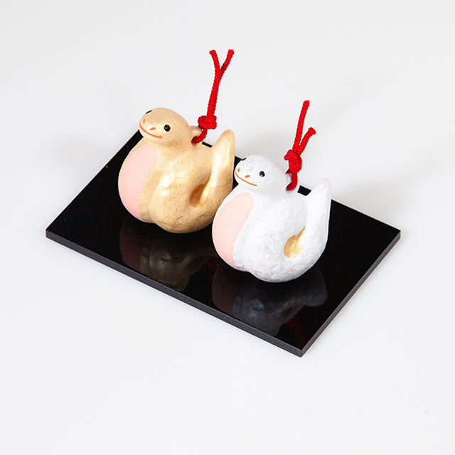 京陶人形 土鈴 元気 小 巳 金銀 干支